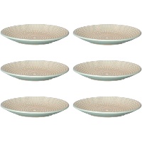 Plat van 20,5 cm met ingegraveerd ruitpatroon - Vessia - 6 stuks