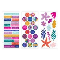 Stickers met bloemenboodschappen - 3 vellen