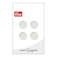 Witte knopen met een rand van 1,5 cm met vier gaten - Prym - 4 stuks