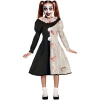 Bloederig eng clownskostuum voor meisjes