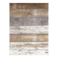 Zelfklevend rijstpapier met houten planken van 29,7 x 42,5 cm - Artis decor - 1 eenheid