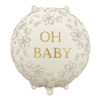 Oh Baby bloemige ballon van 35 x 35 cm