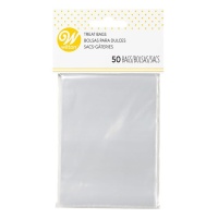 Doorzichtige snoepzakjes van 10 x 7,6 cm - Wilton - 50 stuks