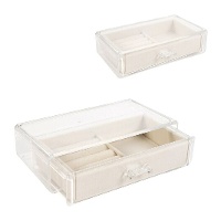 Transparante juwelenkist in lade van 19 x 11,2 x 5,2 cm