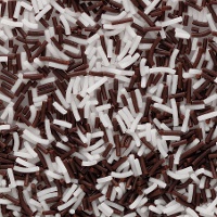 Sprinkles van witte en zwarte hagelslag, 65 gr - Carmencita