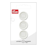 Witte knopen met een rand van 2 cm met vier gaten - Prym - 3 stuks