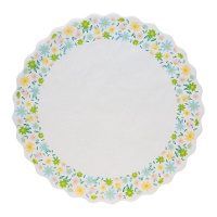 Papieren doilies met margrieten - Ø 30 cm - 10 stuks
