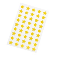 Gele platte sterrenvormige stickers van 1,8 cm - 45 stuks