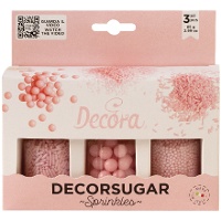 Set met diverse parelroze sprinkles - 85 g