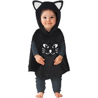 Zwarte kat poncho voor baby