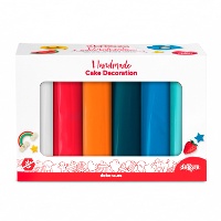 Set van 6 kleuren fondant 600 gr - space missie van Dekora