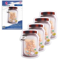 Zip-sluitingszak 15 x 10,2 cm pot boom - 4 stuks