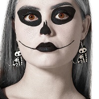 Skeletkat oorbellen - 1 paar
