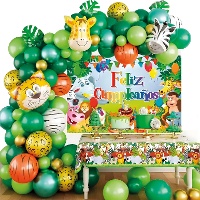 Jungleballonnenkit met Verjaardagsbanner - 100 stuks