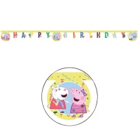 Peppa Pig en George felicitatieslinger van 2,00 m