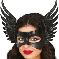 Zwart masker met vleugels