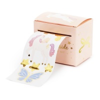 Eenhoornstickers in pastelkleuren - 23 stuks