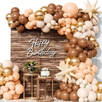 Kit van retro aarde- en goudkleurige ballonnen - 100 stuks