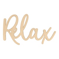 Houten figuur met het woord Relax - 1 stuk