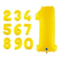Fluorgeel nummer ballon 71 cm - Grabo - 1 stuk