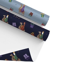 Blauw inpakpapier voor Drie Koningen van 2 x 0,70 m - 1 stuk