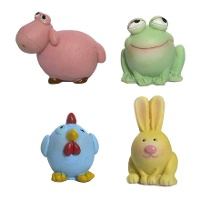 Kleurrijke dierenfiguren van 3 cm voor in de taart - 50 stuks