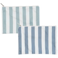Toilettas met blauwe strepen 28 x 21 cm - 1 stuk
