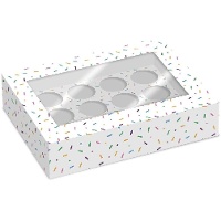 Doos voor 12 confetti cupcakes - 2 stuks