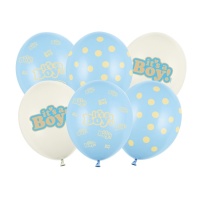 Its a boy 30 cm Latex Ballonnen - PartyDeco - 6 stuks.