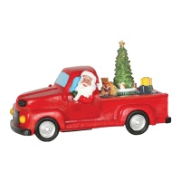 Vrachtwagen met Kerstman met licht, muziek en beweging van 27 x 11 x 16 cm
