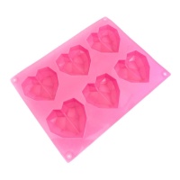 Siliconen vorm Diamond Hearts 22 x 17 cm - Happy Sprinkles