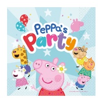 Peppa Pig servetten van 16,5 x 16,5 cm - 16 stuks
