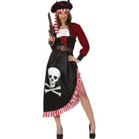 Piratenkostuum met schedel voor vrouwen