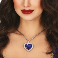 Blauwe hart ketting