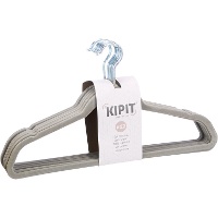 Fluwelen gecoate plastic kledinghangers - set van 12