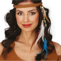 Hoofdband met veren in indianenstijl voor volwassenen