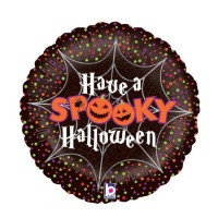 Ronde Spooky Halloween Ballon van 46 cm - Grabo