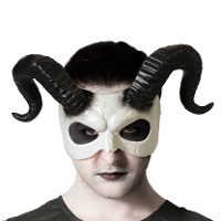 Masker met zwarte hoorns