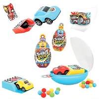 Turbo ei met auto en snoepjes - 10 g
