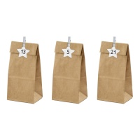 Adventkalender met craftzakjes en nummers - 24 stuks