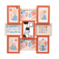 Multicolor fotolijst met metalen detail voor 8 foto's (10 x 15 cm)