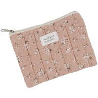 Toilettas met roze bloemen 17 x 12 cm