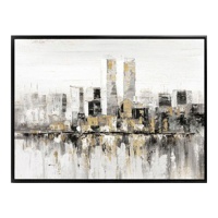 Handgeschilderd Stadsgezicht Canvas 60 x 80 cm - DCasa