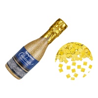 Confettikanon in de vorm van een Champagnefles van 20,5 cm