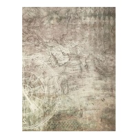 Rijstpapier met kaartafdruk 29,7 x 42,5 cm - Artis decor - 1 stuk