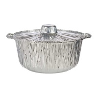 Wegwerpbare ronde bak met deksel en handvatten - 2 stuks, 29 x 26 x 12 cm