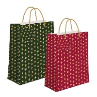 Kerstcadeautas van 45 x 33 x 10 cm met sterren - 1 stuk