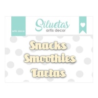 Snacks, Smoothies en Taarten Chipboard - Artis decor - 3 stuks