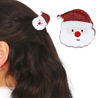 Haarclip van 4,5 cm met Kerstman - 1 stuk
