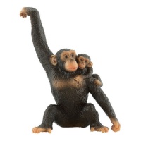Chimpansee met baby taartfiguur 10,5 cm - 1 stuk